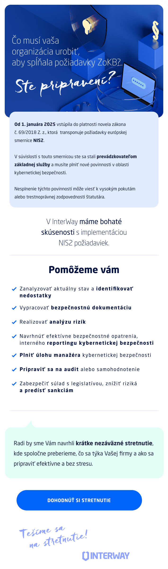 Čo musí vaša organizácia urobiť, aby spĺňala požiadavky ZoKB?